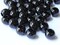 40 12mm Large Hole Black Faux Pearl Beads Round Plastic Pearl Beads